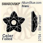 スワロフスキー Star Flower ソーオンストーン (3754) 7mm - カラー 裏面プラチナフォイル