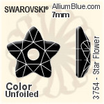 スワロフスキー Star Flower ソーオンストーン (3754) 7mm - クリスタル 裏面プラチナフォイル