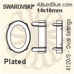 スワロフスキー Ovalファンシーストーン石座 (4120/S) 18x13mm - メッキなし