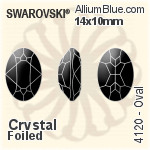 スワロフスキー XILION Oval ファンシーストーン (4128) 8x6mm - クリスタル 裏面プラチナフォイル