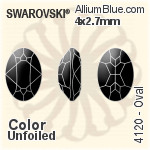 スワロフスキー Oval ファンシーストーン (4120) 25x18mm - クリスタル エフェクト 裏面プラチナフォイル