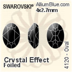 スワロフスキー Oval ファンシーストーン (4120) 4x2.7mm - クリスタル エフェクト 裏面プラチナフォイル