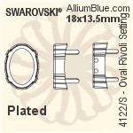 スワロフスキー Oval リボリファンシーストーン石座 (4122/S) 8x6mm - メッキなし