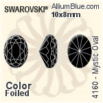スワロフスキー Mystic Oval ファンシーストーン (4160) 8x6mm - カラー 裏面プラチナフォイル