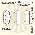 スワロフスキー Elongated Ovalファンシーストーン石座 (4162/S) 18x9.5mm - メッキなし