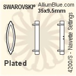 スワロフスキー Oval ファンシーストーン (4120) 18x13mm - クリスタル エフェクト 裏面プラチナフォイル