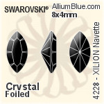 スワロフスキー Pear-shaped ファンシーストーン (4320) 18x13mm - クリスタル 裏面プラチナフォイル