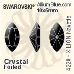 スワロフスキー XILION Pear Shape ファンシーストーン (4328) 10x6mm - クリスタル 裏面プラチナフォイル