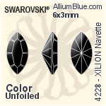 スワロフスキー XILION Pear Shape ファンシーストーン (4328) 13x7.8mm - カラー 裏面プラチナフォイル