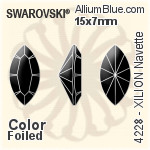 スワロフスキー XILION Navette ファンシーストーン (4228) 15x7mm - カラー（ハーフ　コーティング） 裏面にホイル無し