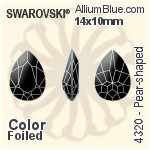 スワロフスキー Pear-shaped ファンシーストーン (4320) 10x7mm - カラー 裏面にホイル無し