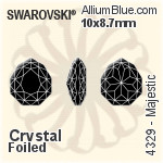 スワロフスキー Majestic ファンシーストーン (4329) 14x12.1mm - クリスタル 裏面プラチナフォイル