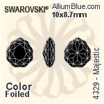 スワロフスキー Majestic ファンシーストーン (4329) 10x8.7mm - カラー 裏面プラチナフォイル