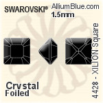 スワロフスキー XILION Square ファンシーストーン (4428) 4mm - クリスタル 裏面プラチナフォイル