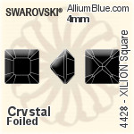 スワロフスキー XILION Square ファンシーストーン (4428) 3mm - カラー 裏面プラチナフォイル
