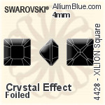 スワロフスキー XILION Square ファンシーストーン (4428) 3mm - クリスタル エフェクト 裏面プラチナフォイル