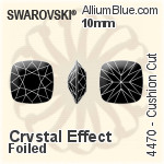 スワロフスキー Cushion カット ファンシーストーン (4470) 10mm - クリスタル 裏面プラチナフォイル