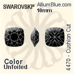 スワロフスキー Cushion カット ファンシーストーン (4470) 10mm - カラー（ハーフ　コーティング） 裏面にホイル無し