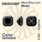 スワロフスキー Cushion カット ファンシーストーン (4470) 12mm - カラー 裏面プラチナフォイル