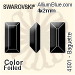 スワロフスキー XILION Oval ファンシーストーン (4128) 6x4mm - カラー 裏面プラチナフォイル
