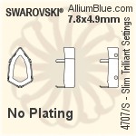 スワロフスキー Slim Trilliantファンシーストーン石座 (4707/S) 13.6x8.6mm - メッキ