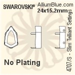 スワロフスキー Slim Trilliantファンシーストーン石座 (4707/S) 18.7x11.8mm - メッキ