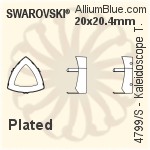 スワロフスキー Kaleidoscope Triangleファンシーストーン石座 (4799/S) 14x14.3mm - メッキなし