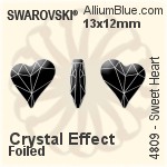 スワロフスキー Sweet Heart ファンシーストーン (4809) 17x15.5mm - クリスタル 裏面プラチナフォイル