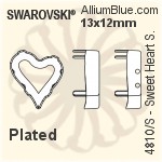 スワロフスキー Sweet Heartファンシーストーン石座 (4810/S) 13x12mm - メッキ