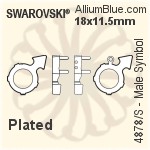 スワロフスキー Male Symbol ファンシーストーン (4878) 30x19mm - クリスタル エフェクト 裏面にホイル無し