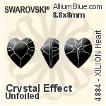 スワロフスキー XILION Heart ファンシーストーン (4884) 5.5x5mm - クリスタル 裏面プラチナフォイル