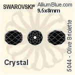スワロフスキー Olive Briolette ビーズ (5044) 5x4mm - クリスタル エフェクト