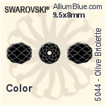 スワロフスキー Olive Briolette ビーズ (5044) 7x6mm - クリスタル エフェクト