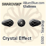 スワロフスキー Teardrop ビーズ (5500) 12x8mm - クリスタル エフェクト