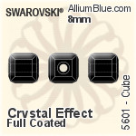 スワロフスキー Cube ビーズ (5601) 8mm - クリスタル エフェクト (Full Coated)