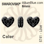 スワロフスキー Heart ラインストーン (2808) 6mm - クリスタル エフェクト 裏面プラチナフォイル