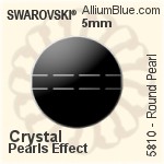 スワロフスキー ラウンド (Half Drilled) (5818) 8mm - クリスタルパールエフェクト