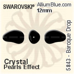 スワロフスキー Baroque Drop (5843) 16mm - クリスタルパールエフェクト