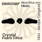スワロフスキー Baroque Elongated (5844) 10mm - クリスタルパールエフェクト