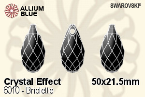 スワロフスキー Briolette ペンダント (6010) 50x21.5mm - クリスタル エフェクト