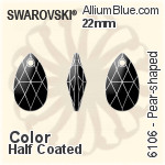 スワロフスキー Pear-shaped ペンダント (6106) 22mm - カラー（ハーフ　コーティング）