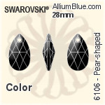 スワロフスキー Owlet ソーオンストーン (3231) 28x17mm - カラー（コーティングなし） 裏面にホイル無し