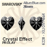 スワロフスキー XILION Heart ペンダント (6228) 28mm - クリスタル エフェクト