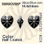 スワロフスキー XILION Heart ペンダント (6228) 18x17.5mm - カラー（ハーフ　コーティング）