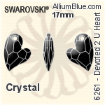 スワロフスキー Briolette ペンダント (6010) 17x8.5mm - クリスタル