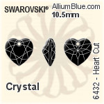 スワロフスキー Heart カット ペンダント (6432) 10.5mm - カラー（ハーフ　コーティング）