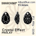 スワロフスキー Pear カット ペンダント (6433) 11.5mm - クリスタル エフェクト