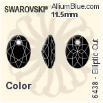 スワロフスキー Elliptic カット ペンダント (6438) 11.5mm - クリスタル エフェクト PROLAY