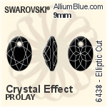 スワロフスキー Elliptic カット ペンダント (6438) 9mm - クリスタル