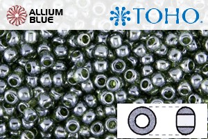 TOHO ラウンド Seed ビーズ (RR6-119) 6/0 ラウンド Large - Transparent-Lustered Olivine